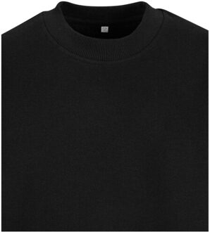 urban classics Jongens terrycloth sweatshirt met ronde hals Zwart - 146/152
