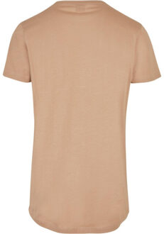 urban classics Lang t-shirt in de vorm voor heren - maat M Beige