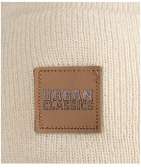 urban classics Lange muts met imitatieleren patch Beige - One size