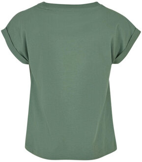 urban classics Meisjes biologisch verlengd schouder t-shirt - maat 158/164 Groen