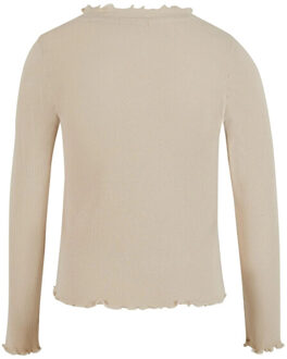 urban classics Meisjes t-shirt met korte geribde mouwen - maat 158/164 Beige