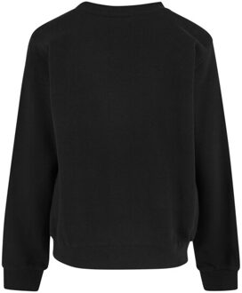 urban classics Meisjes terrycloth crew hals oversized sweatshirt Zwart - 128