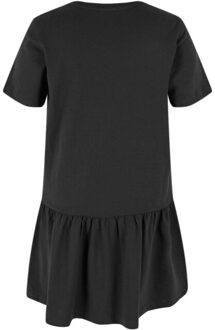 urban classics Meisjes valance t-shirt jurk Zwart - 140