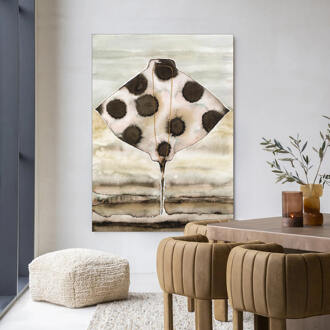 Urban Cotton Wandkleed 'Eagle Ray' 145 x 190cm in Frame - black