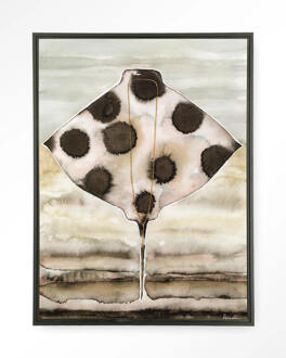 Urban Cotton Wandkleed 'Eagle Ray' 80 x 110cm in Floating Frame - black
