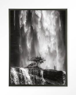 Urban Cotton Wandkleed 'Germinate' 80 x 110cm in Floating Frame - black