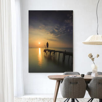 Urban Cotton Wandkleed 'Good Morning Cirebon' 110 x 145cm in Frame - black