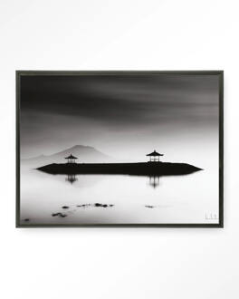 Urban Cotton Wandkleed 'Harmony Bali' 145 x 190cm in Floating Frame - black