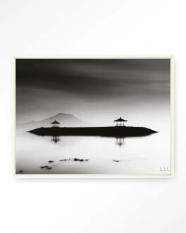 Urban Cotton Wandkleed 'Harmony Bali' 145 x 190cm in Floating Frame - off white