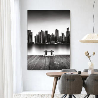 Urban Cotton Wandkleed 'Momentarily Silent' 80 x 110cm in Frame - black