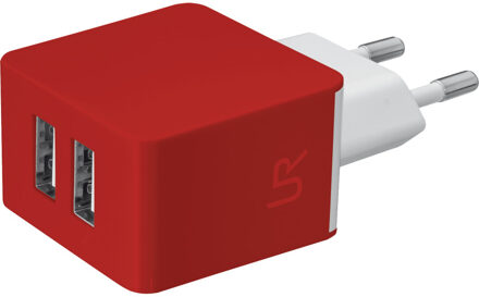 Urban - Dual Smartphone USB Thuislader - Rood