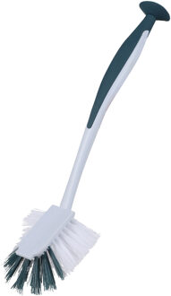 Urban Living Afwasborstel met zuignap - kunststof - blauw - Afwas borstel