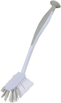 Urban Living Afwasborstel met zuignap - kunststof - grijs - Afwas borstel