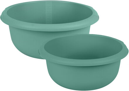 Urban Living Afwasteilen set - kunststof - 10/15 Liter - groen - teiltjes