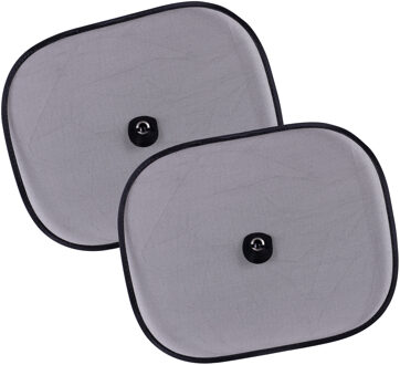 Urban Living Auto zonnescherm voor zijramen - set van 2 stuks - zwart - kunststof - zuignappen