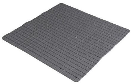 Urban Living Badkamer/douche anti slip mat - rubber - voor op de vloer - antraciet - 55 x 55 cm - Badmatjes Grijs