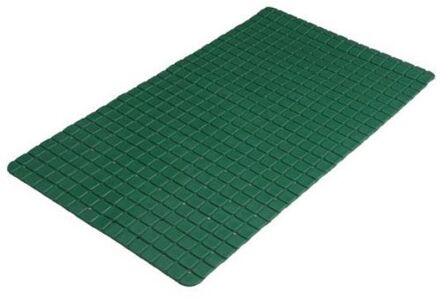 Urban Living Badkamer/douche anti slip mat - rubber - voor op de vloer - donkergroen - 39 x 69 cm - Badmatjes