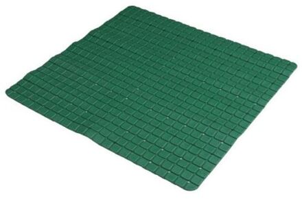 Urban Living Badkamer/douche anti slip mat - rubber - voor op de vloer - groen - 55 x 55 cm - Badmatjes