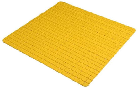 Urban Living Badkamer/douche anti slip mat - rubber - voor op de vloer - okergeel - 55 x 55 cm - Badmatjes