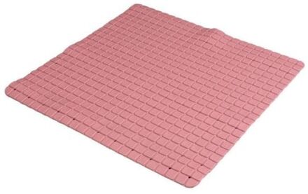Urban Living Badkamer/douche anti slip mat - rubber - voor op de vloer - oud roze - 55 x 55 cm - Badmatjes