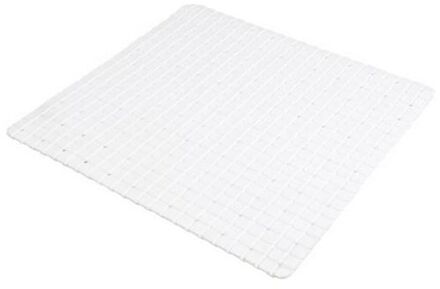 Urban Living Badkamer/douche anti slip mat - rubber - voor op de vloer - parel wit - 55 x 55 cm - Badmatjes