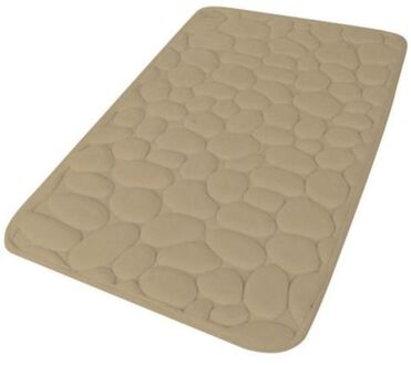 Urban Living Badkamerkleedje/badmat tapijt - memory foam - beige - 50 x 80 cm - Badmatjes