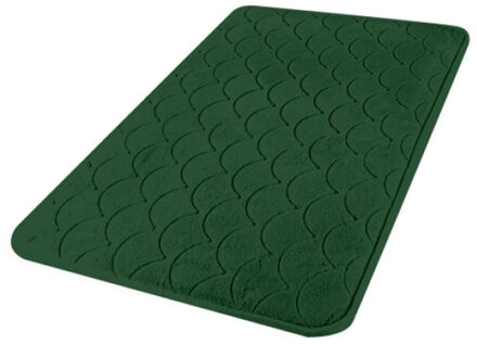 Urban Living Badkamerkleedje/badmat tapijt - memory foam - donkergroen - 50 x 80 cm - Badmatjes