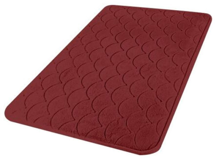 Urban Living Badkamerkleedje/badmat tapijt - memory foam - donkerrood - 50 x 80 cm - Badmatjes