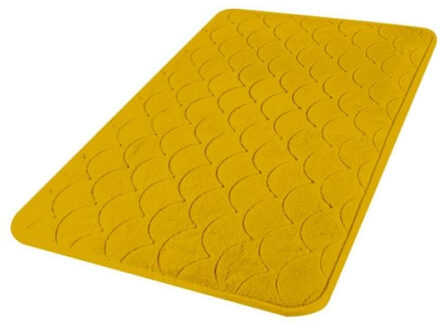 Urban Living Badkamerkleedje/badmat tapijt - memory foam - oker geel - 50 x 80 cm - Badmatjes