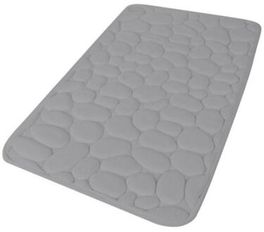 Urban Living Badkamerkleedje/badmat tapijt - memory foam - steengrijs - 50 x 80 cm - Badmatjes