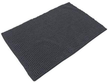 Urban Living Badkamerkleedje/badmat tapijt - voor op de vloer - antraciet - 50 x 80 cm - Badmatjes Grijs