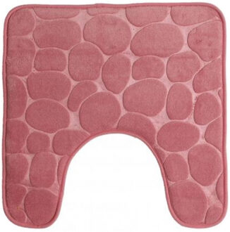 Urban Living Badkamerkleedje/wc badmat tapijt - memory foam - oud roze - 49 x 49 cm - Badmatjes