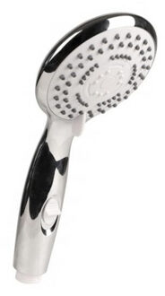 Urban Living basic douchekop - met 3 functies - 24 cm - zilver - kunststof