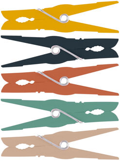 Urban Living Basic Grip wasknijpers - 72x - kunststof - 7 cm - Knijpers Multikleur