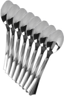 Urban Living BBQ/verjaardag/camping bestek - lepels - 80x - stevig kunststof - 16 cm - zilver - herbruikbaar