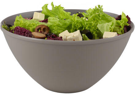 Urban Living Beslagkom/mengkom/salade schaal - 5 liter - kunststof - beige - D27 x H13 cm