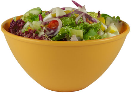 Urban Living Beslagkom/mengkom/salade schaal - 5 liter - kunststof - okergeel - D27 x H13 cm