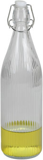Urban Living Beugelfles/Weckfles - transparant glas - luchtdicht - 1 liter - waterfles