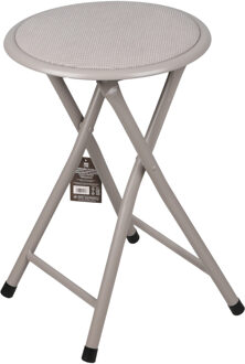 Urban Living Bijzet krukje - grijs - metaal - 30 x 45 cm - inklapbaar - woonaccessoires