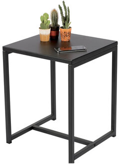 Urban Living Bijzettafel- Side Table - Metalen Blad - 40 X 40 X 50 Cm Zwart
