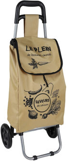 Urban Living Boodschappentrolley - beige - 28 x 30 x 88 cm - 25 liter