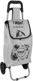Urban Living Boodschappentrolley - licht grijs - 28 x 30 x 88 cm - 25 liter