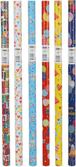 Urban Living cadeaupapier - 6x - verjaardag - 200 x 70 cm - papier