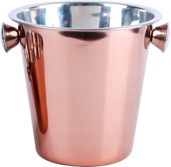Urban Living Champagne & wijnfles koeler/ijsemmer - koper - rvs - 22 x 21 cm - De luxe model