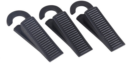 Urban Living Deurwig set van 3x - kunststof - anti-slip - 13 x 4 cm - deurstopper
