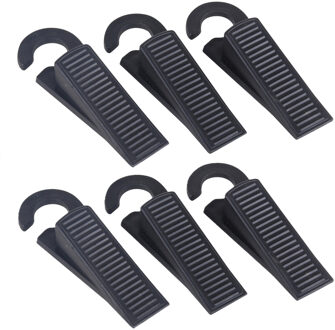 Urban Living Deurwig set van 6x - kunststof - anti-slip - 13 x 4 cm - deurstopper
