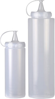 Urban Living Doseerflessen/sausflessen - set 2x - met schenktuit - 400 en 1000 ml