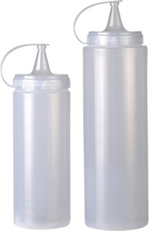 Urban Living Doseerflessen/sausflessen - set 2x - met schenktuit - 400 en 700 ml