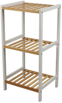 Urban Living Douche/badkamer opberg rekje - bamboe - 3 lagen - 35 x 30 x 70 cm
