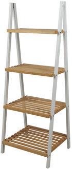 Urban Living Douche/badkamer opberg rekje - bamboe - 4 lagen - 40 x 30 x 109 cm